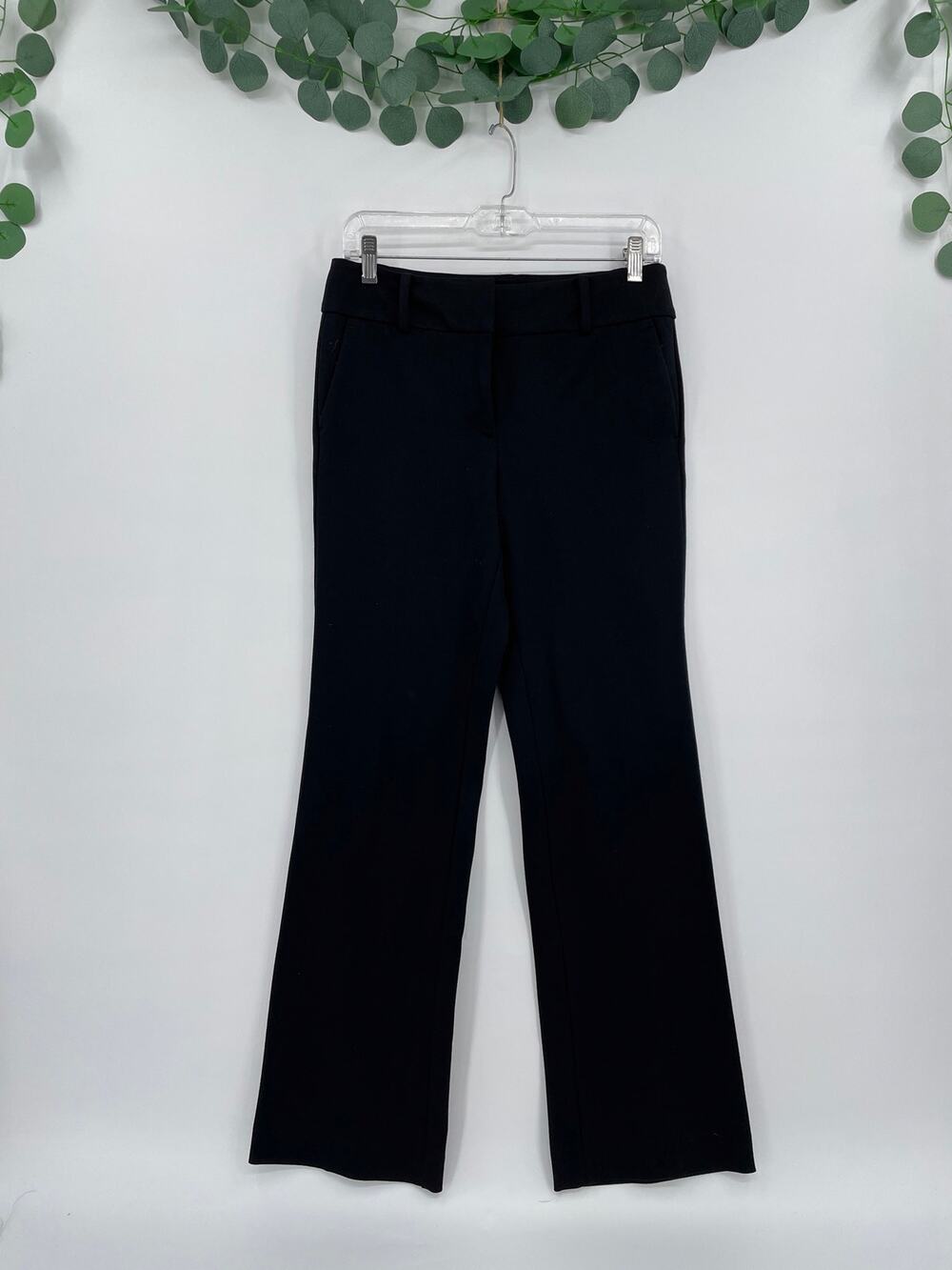 Ann Taylor Petite Classic Black Zipper Trouser Pants with Belt Loops Size 2